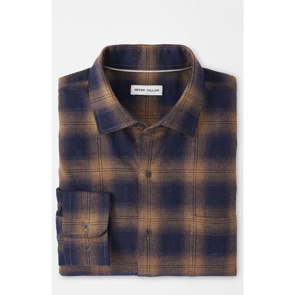 NEW PETER MILLAR edgehill cotton sport shirt in navy - Picture 2 of 2